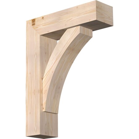 Ekena Millwork Thorton Block Smooth Bracket w/ Offset Brace, Douglas Fir, 7 1/2"W x 26"D x 34"H BKT0806X26X34THR05SDF